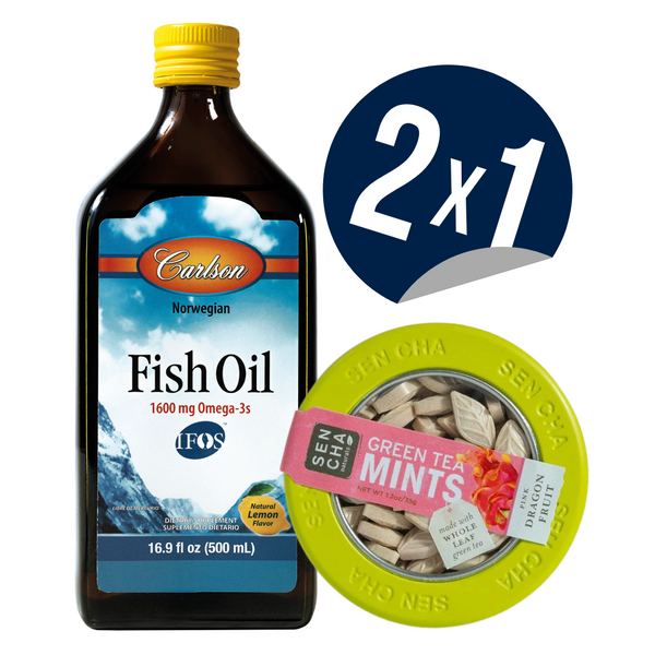 2X1 FishOil de 500Ml + mentas de Té Matcha