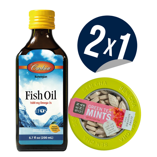 2X1 FishOil de 200Ml + mentas de Té Matcha