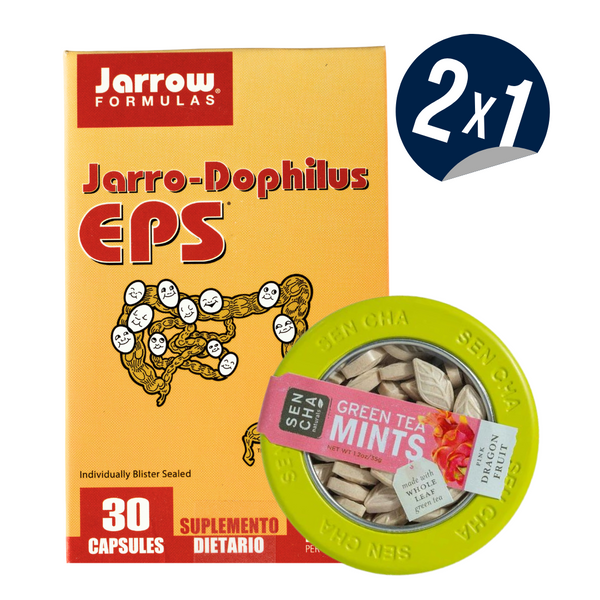 2X1 Jarro-Dophilus EPS 30 Cápsulas + mentas de Té Matcha