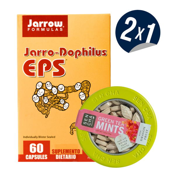 2X1 Jarro-Dophilus EPS 60 Cápsulas + mentas de Té Matcha