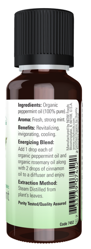 Peppermint Oil, Organic  1 oz - aceite esencial Now foods