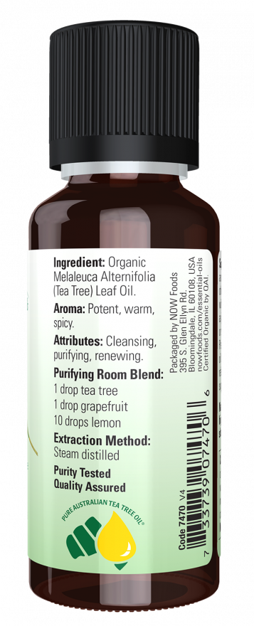 ORGANIC TEA TREE OIL 1 oz- Now foods